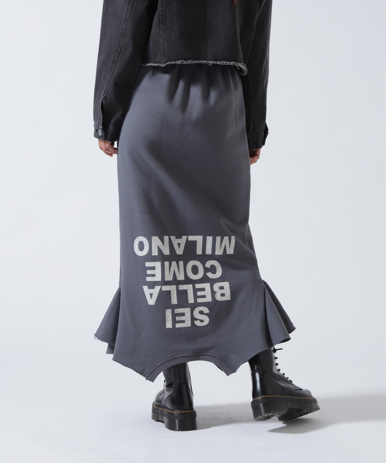 MITSUKI/ミツキ/ロゴ入りリメイク風スカート