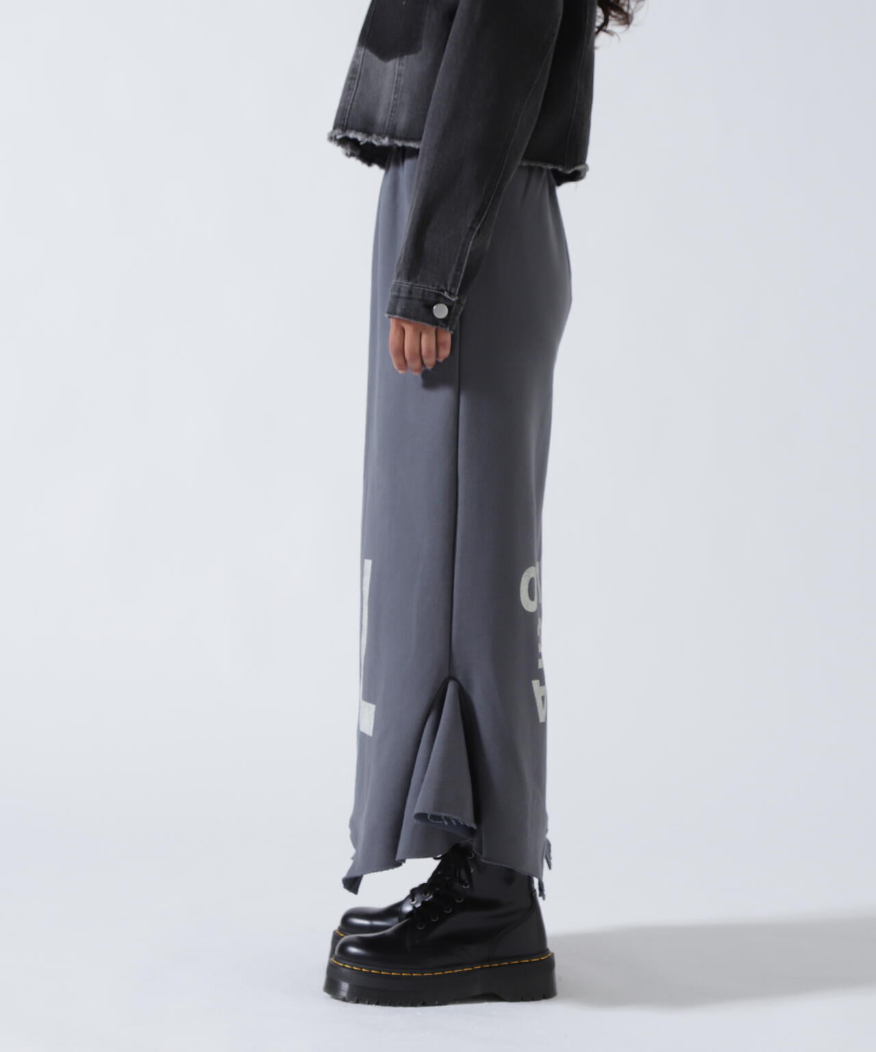 MITSUKI/ミツキ/ロゴ入りリメイク風スカート