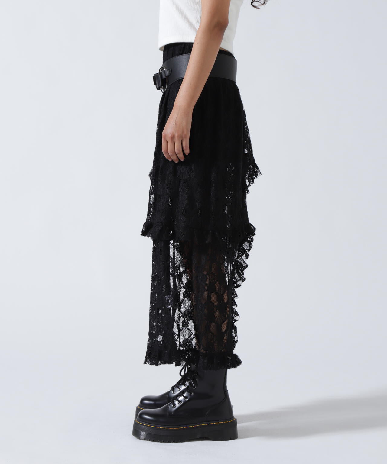 MITSUKI/ミツキ/ベルト付きレーススカート