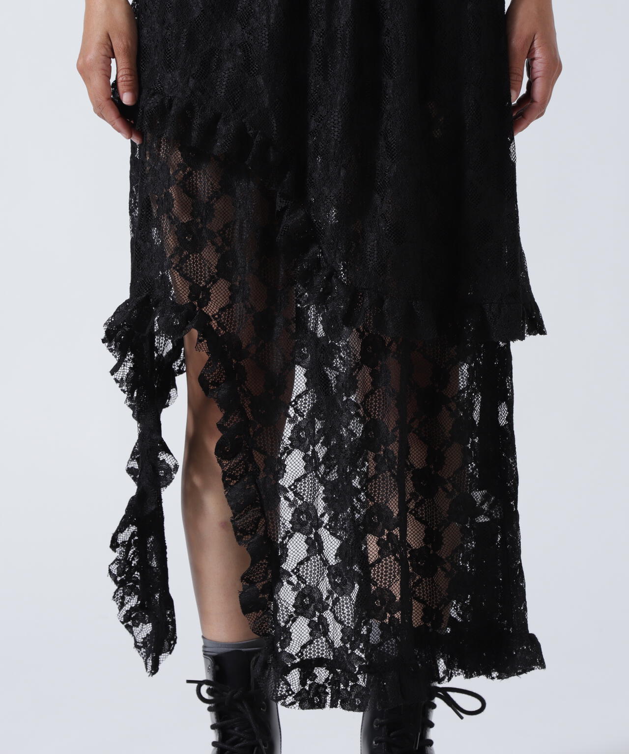 MITSUKI/ミツキ/ベルト付きレーススカート