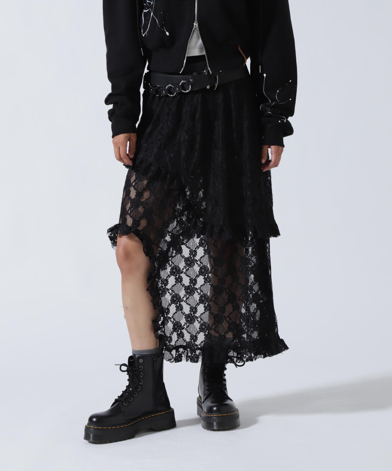 MITSUKI/ミツキ/ベルト付きレーススカート