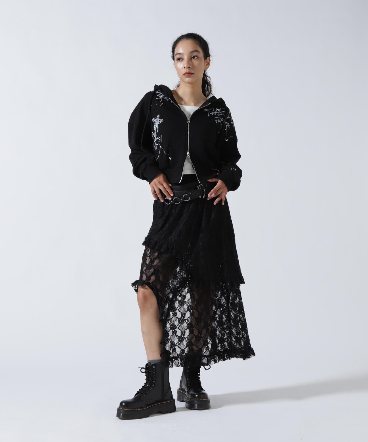 MITSUKI/ミツキ/ベルト付きレーススカート