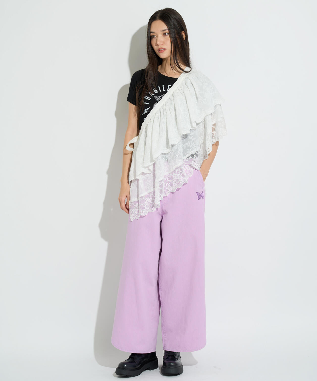 ANNA SUI NYC/アナ スイ エヌワイシー/アシメレーススカート