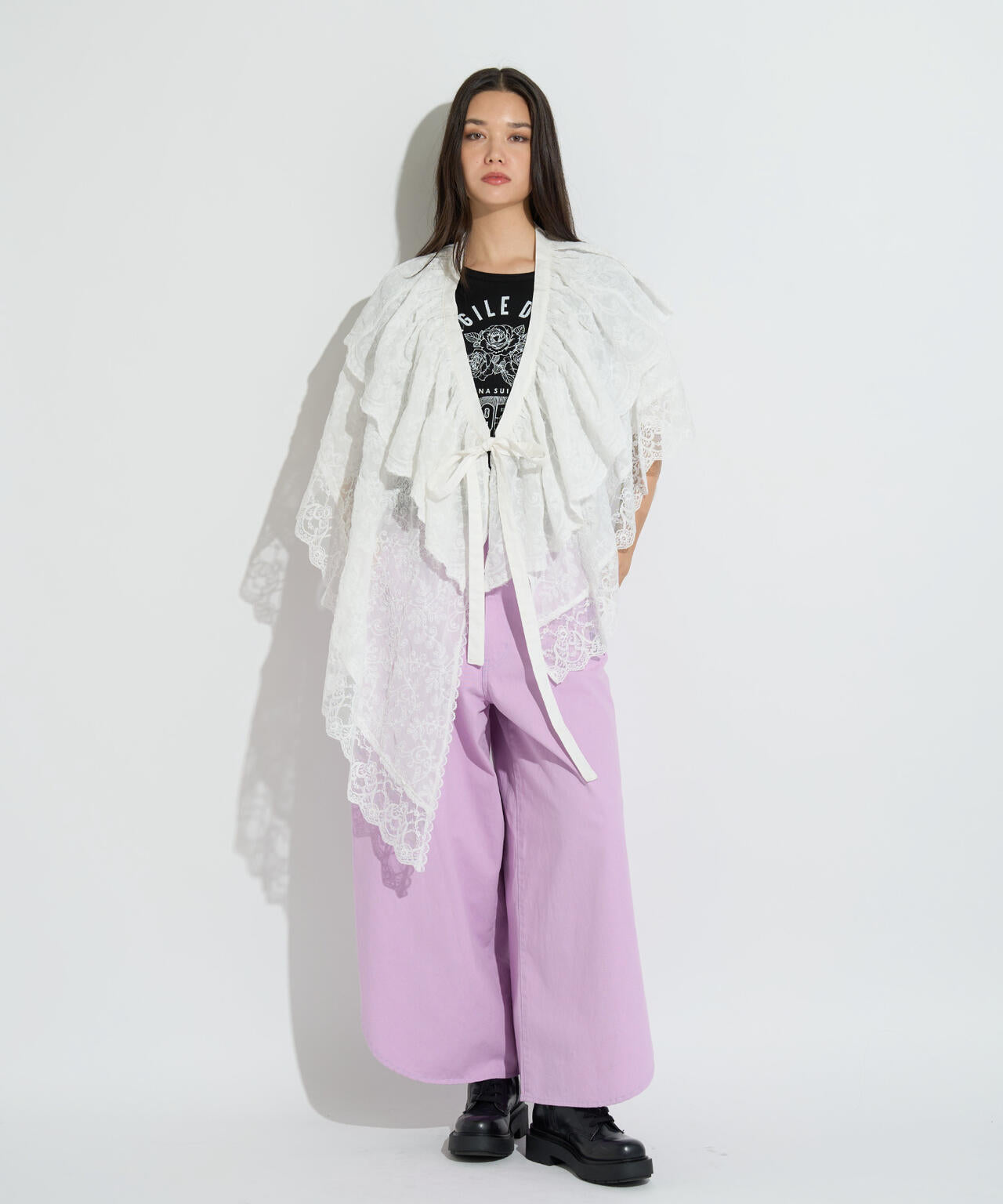 ANNA SUI NYC/アナ スイ エヌワイシー/アシメレーススカート