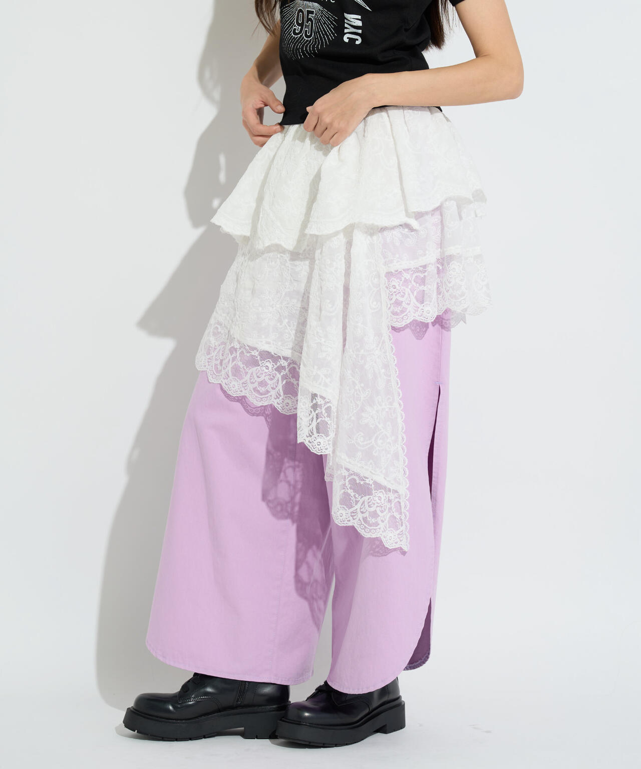 ANNA SUI NYC/アナ スイ エヌワイシー/アシメレーススカート