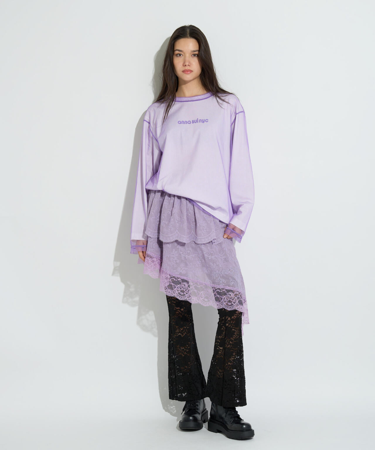 ANNA SUI NYC/アナ スイ エヌワイシー/アシメレーススカート