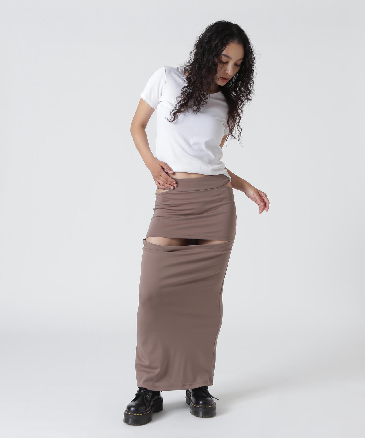 MITSUKI/ミツキ/Mini Cut Drape Skirt