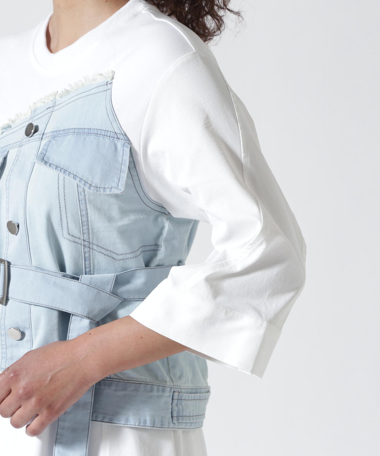 AULA AILA/アウラアイラ/DENIM COMBINATION ONE PIECE