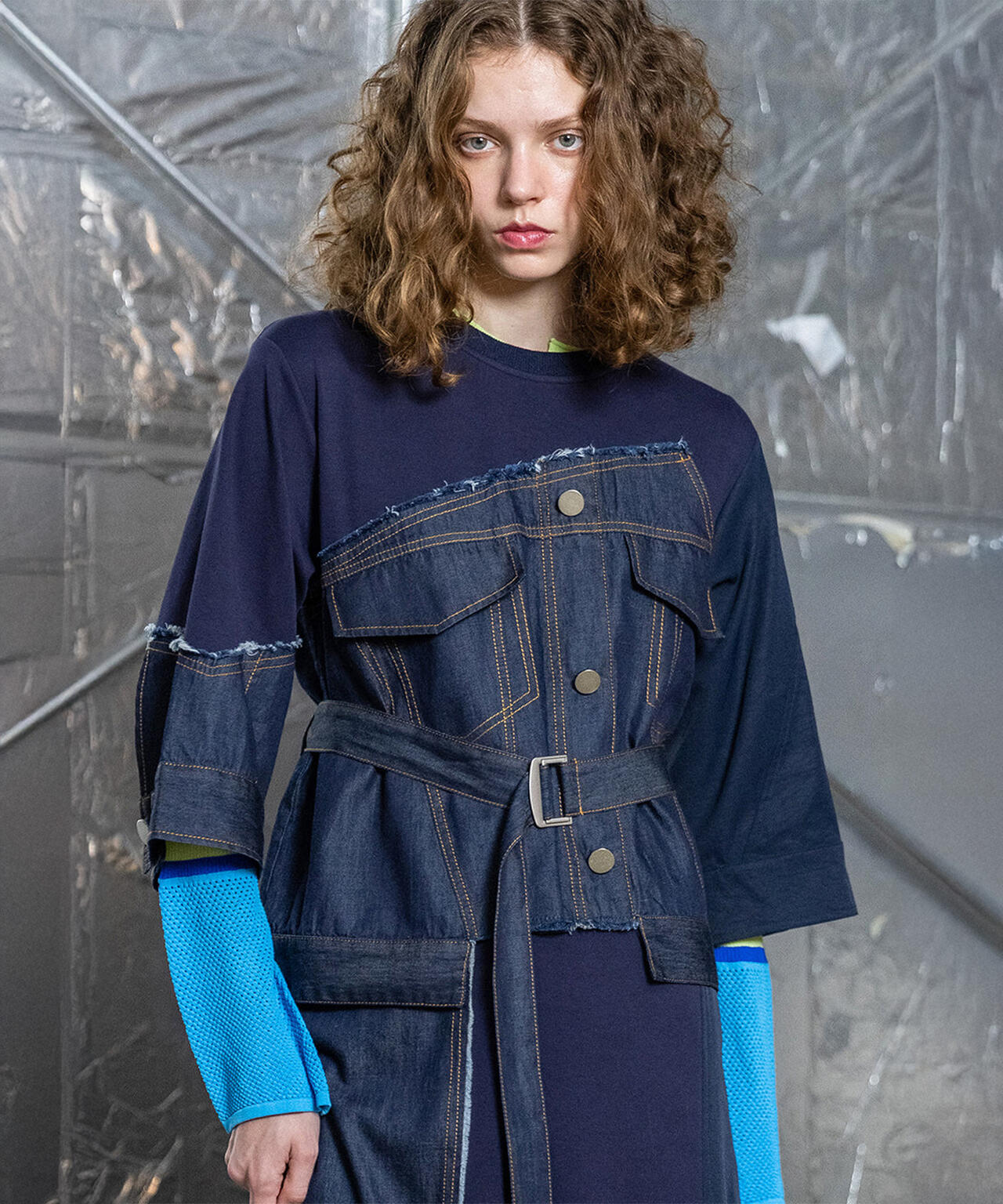 AULA AILA/アウラアイラ/DENIM COMBINATION ONE PIECE