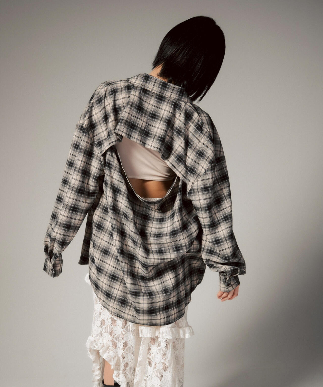 MITSUKI/ミツキ/バックオープンチェックシャツ