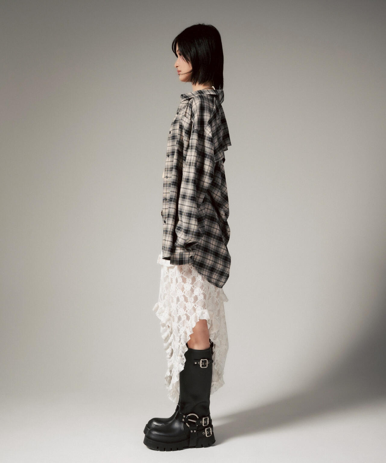 MITSUKI/ミツキ/バックオープンチェックシャツ