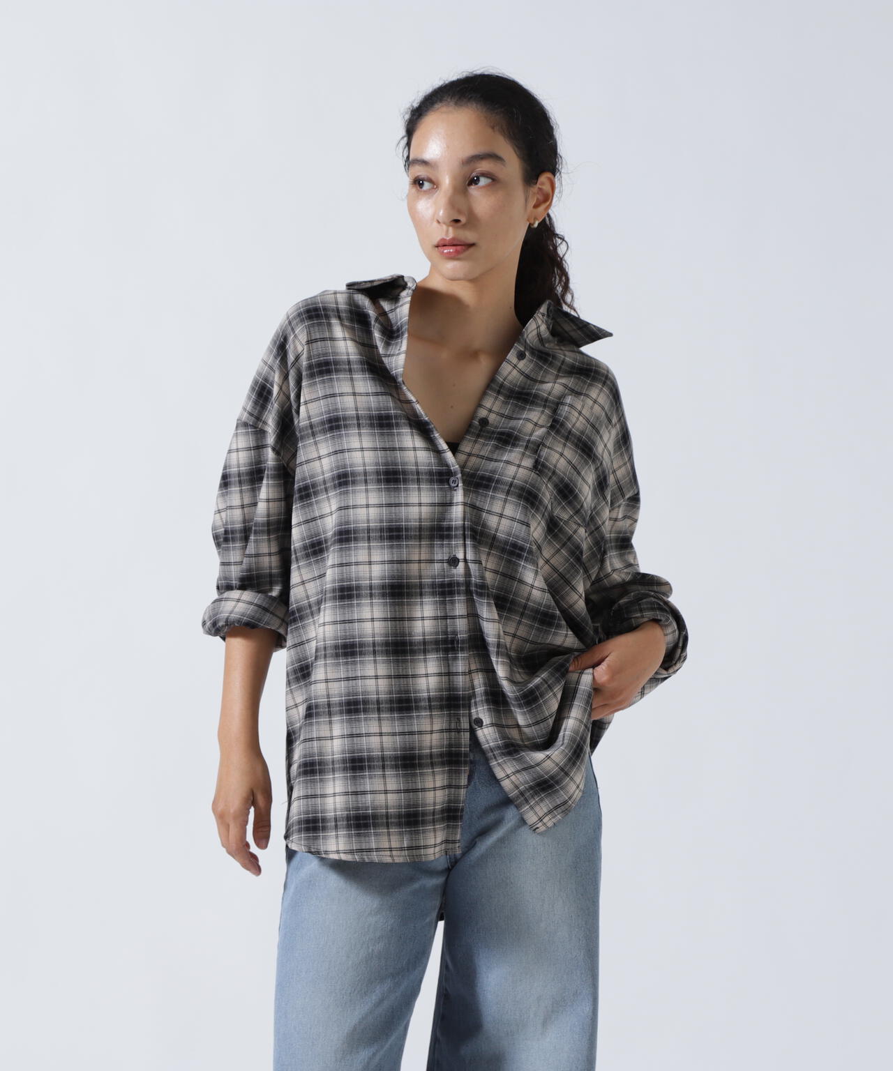 MITSUKI/ミツキ/バックオープンチェックシャツ