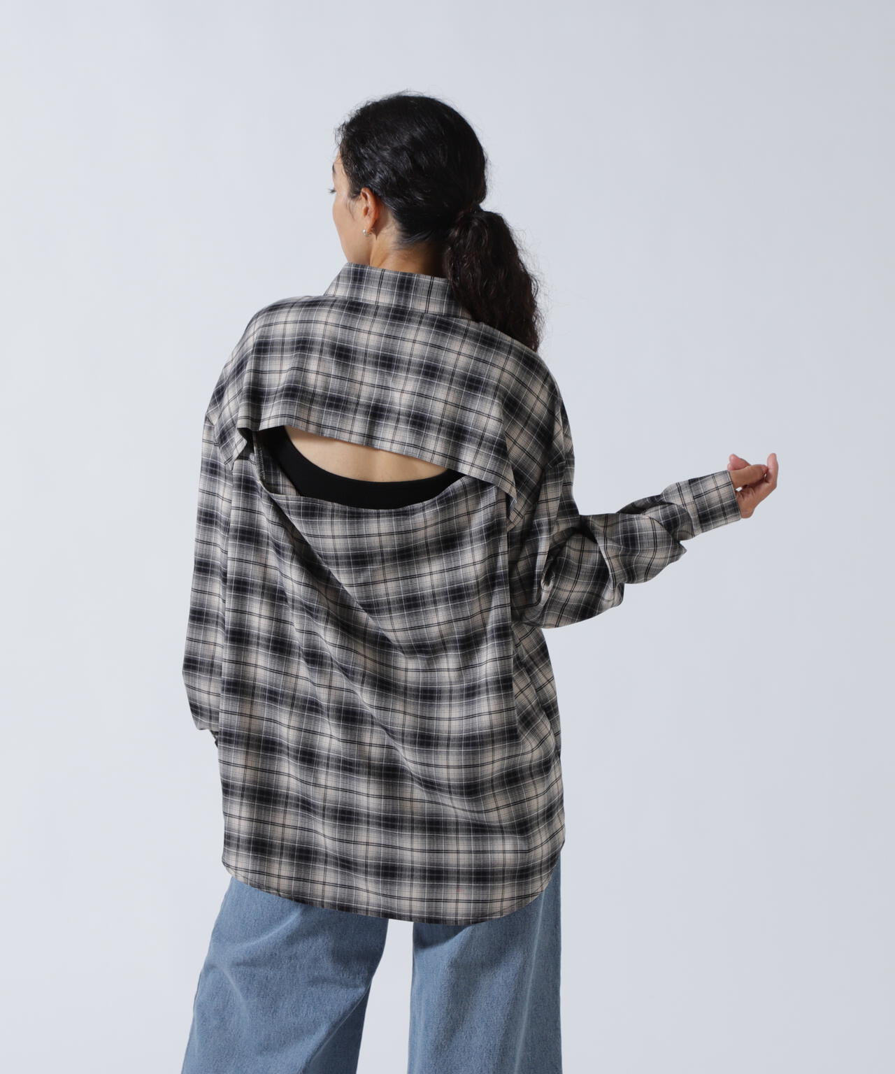 MITSUKI/ミツキ/バックオープンチェックシャツ
