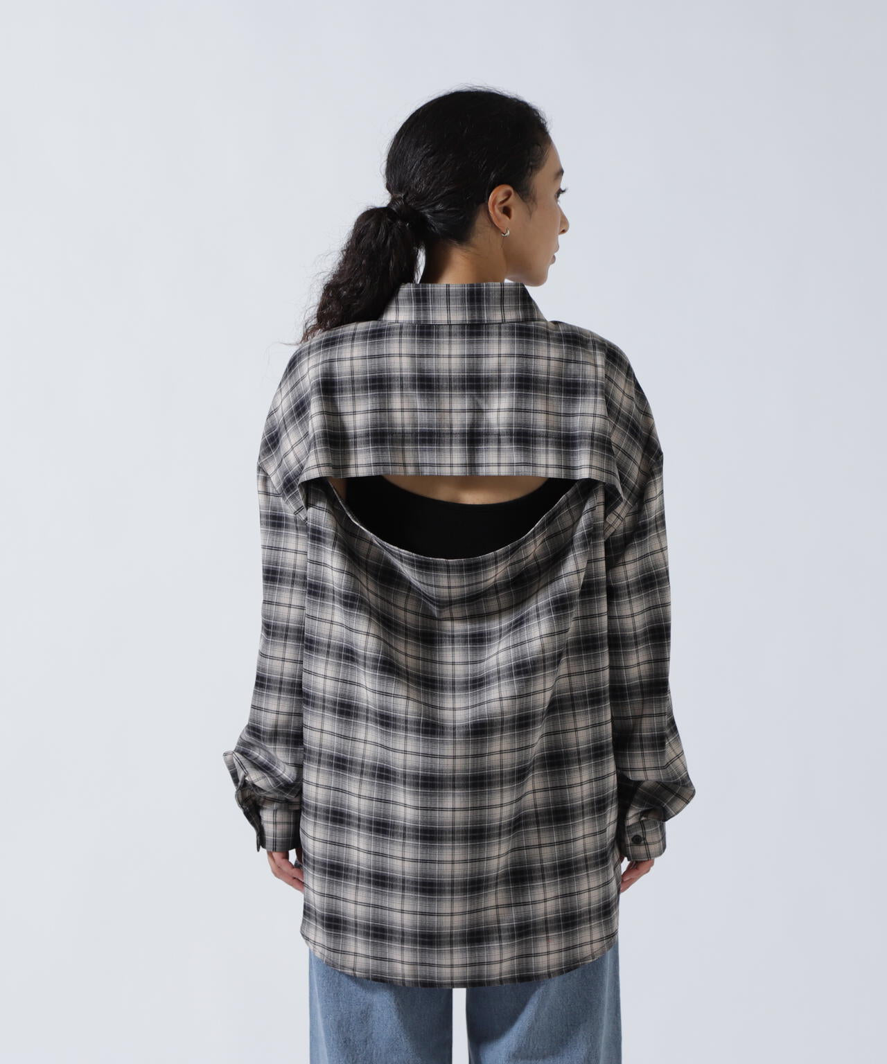 MITSUKI/ミツキ/バックオープンチェックシャツ