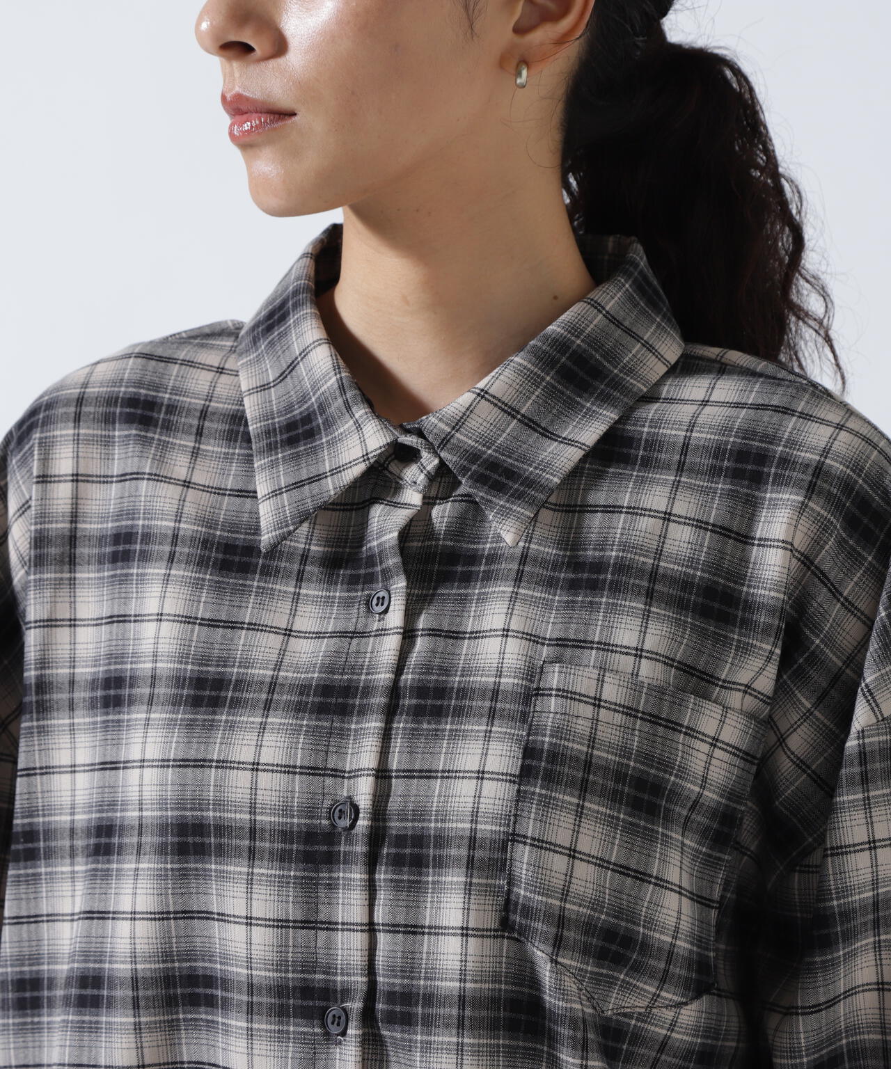 MITSUKI/ミツキ/バックオープンチェックシャツ