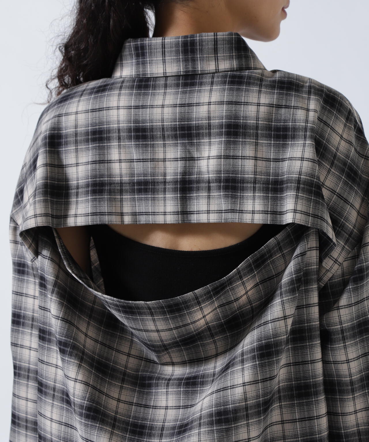 MITSUKI/ミツキ/バックオープンチェックシャツ