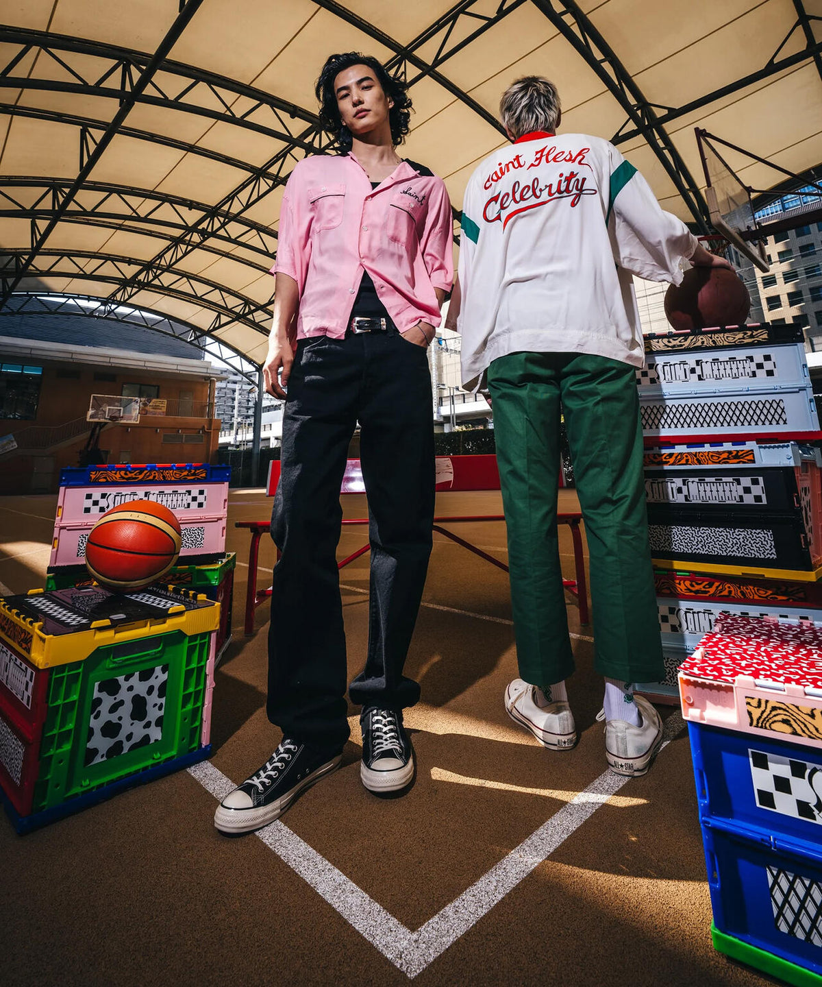 SAINT MICHAEL/セントマイケル/BOWLING SHIRT/TRUMP/PINK