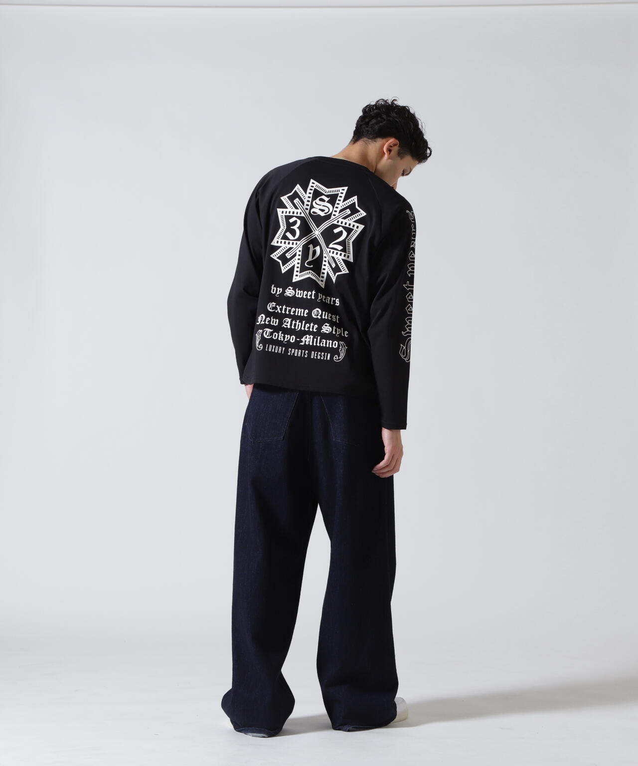 SY32 by SWEET YEARS/エスワイサーティトゥ バイ スィートイヤーズ/RAGLAN SLEEVE CROSS L/S TE