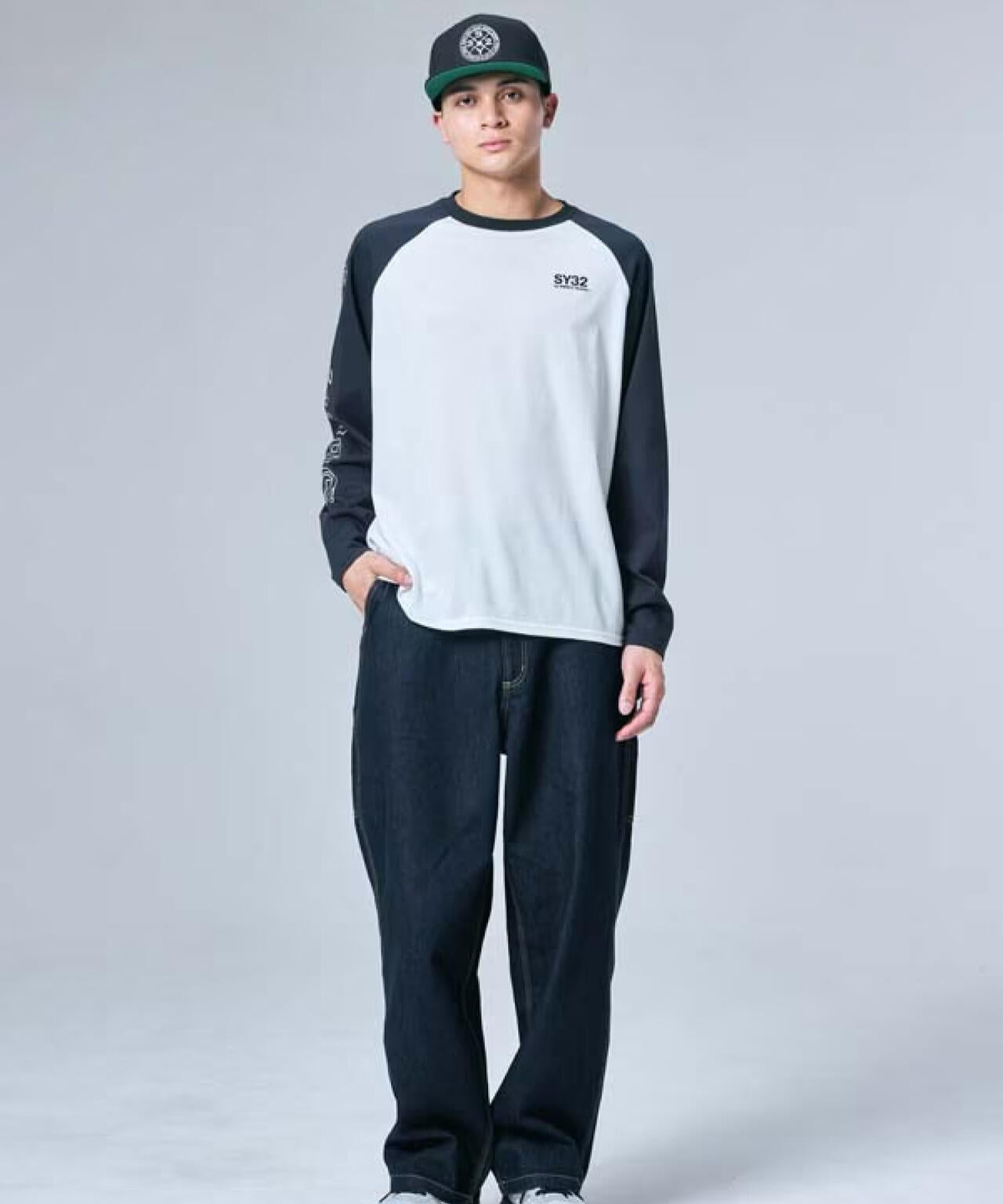 SY32 by SWEET YEARS/エスワイサーティトゥ バイ スィートイヤーズ/RAGLAN SLEEVE CROSS L/S TE