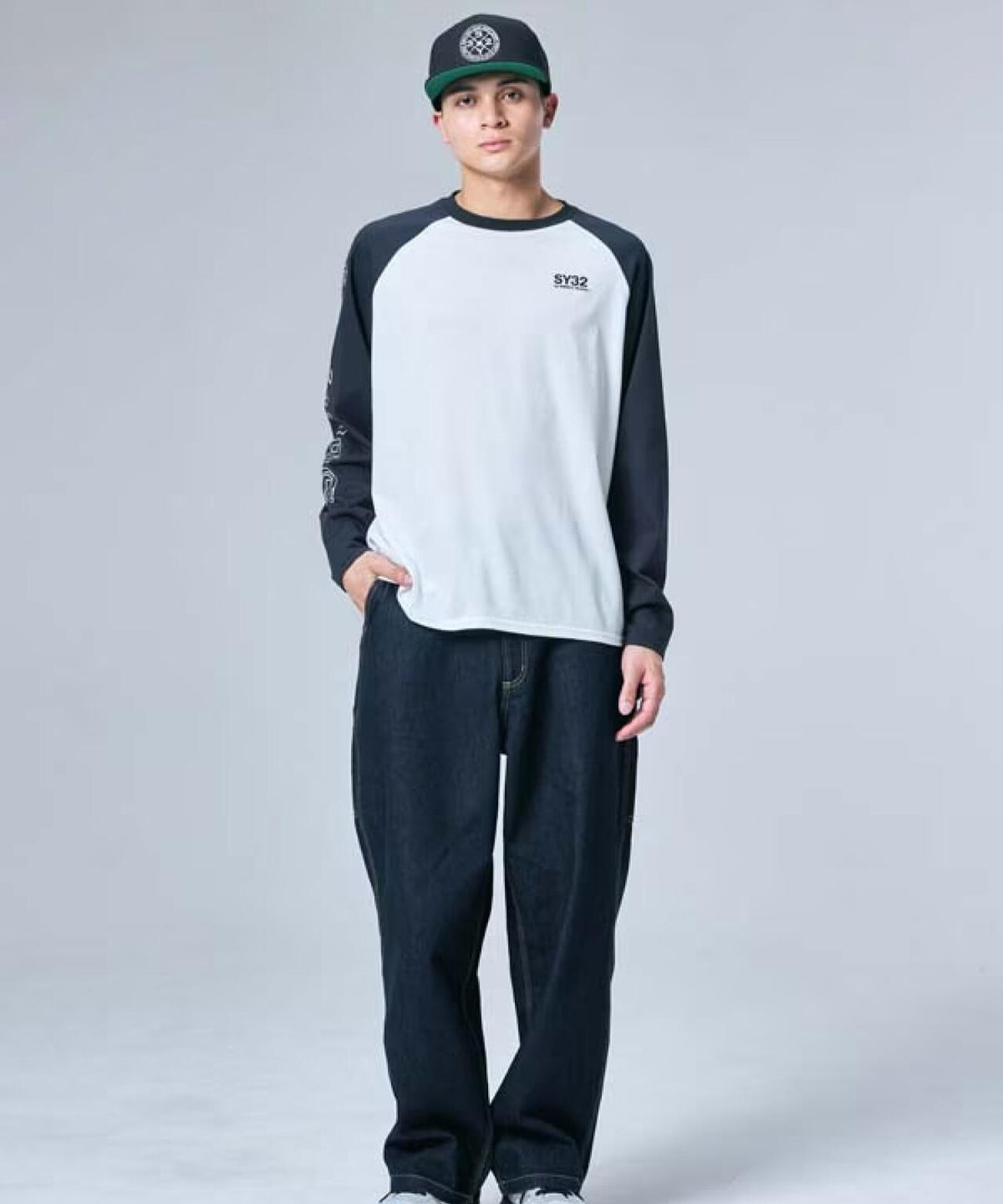 SY32 by SWEET YEARS/エスワイサーティトゥ バイ スィートイヤーズ/RAGLAN SLEEVE CROSS L/S TE