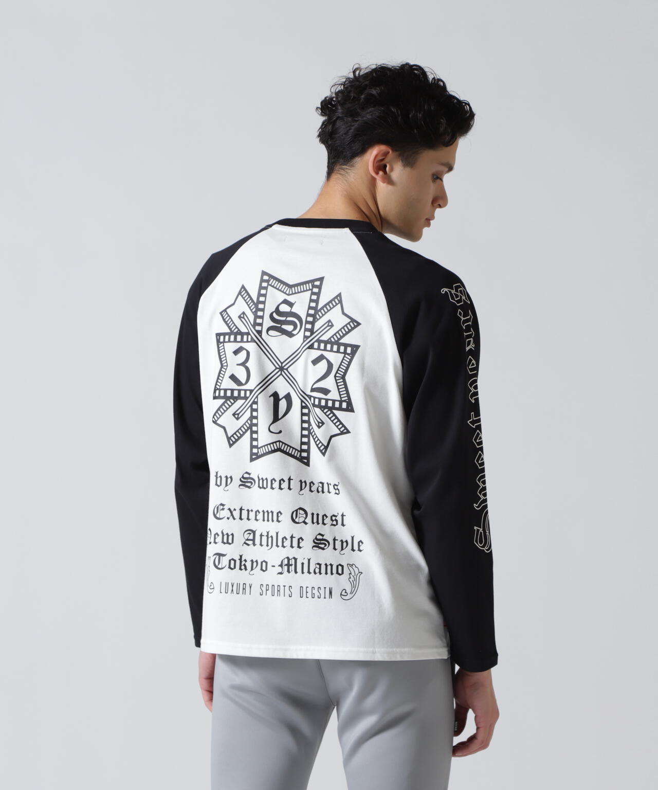 SY32 by SWEET YEARS/エスワイサーティトゥ バイ スィートイヤーズ/RAGLAN SLEEVE CROSS L/S TE