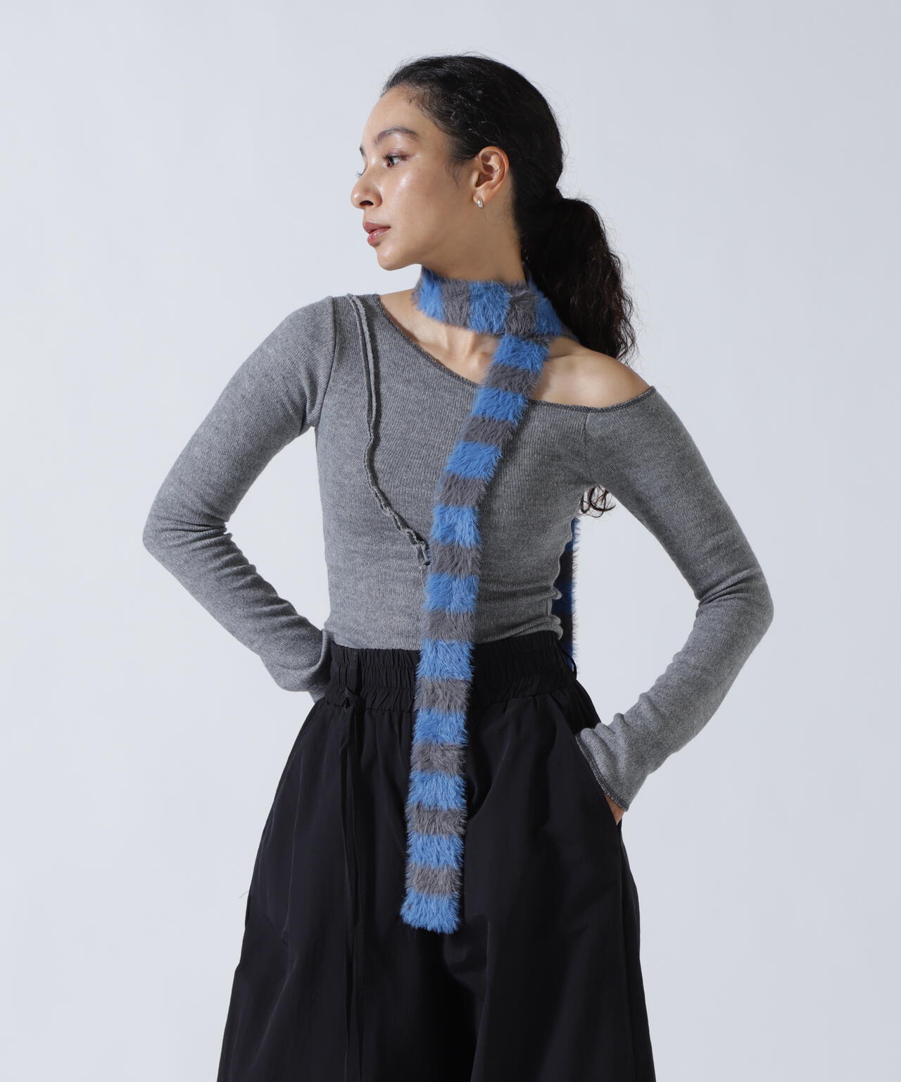 MITSUKI/ミツキ/切り替えワンショルダートップス