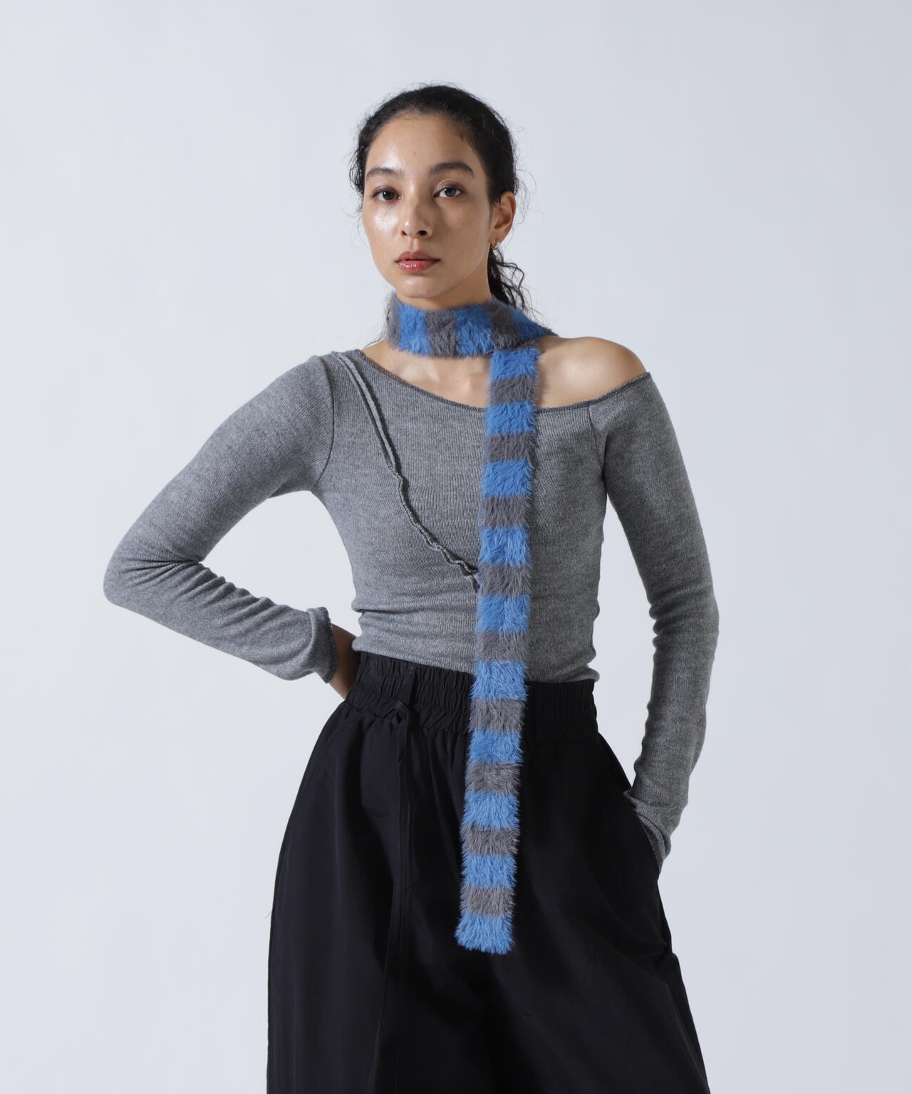 MITSUKI/ミツキ/切り替えワンショルダートップス