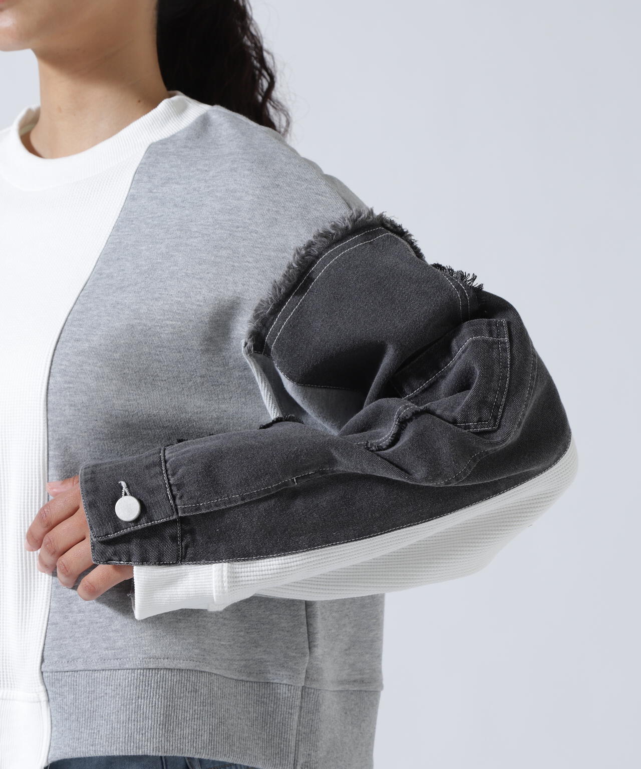 AULA AILA/アウラアイラ/別注デニムコンビネーションプルオーバー