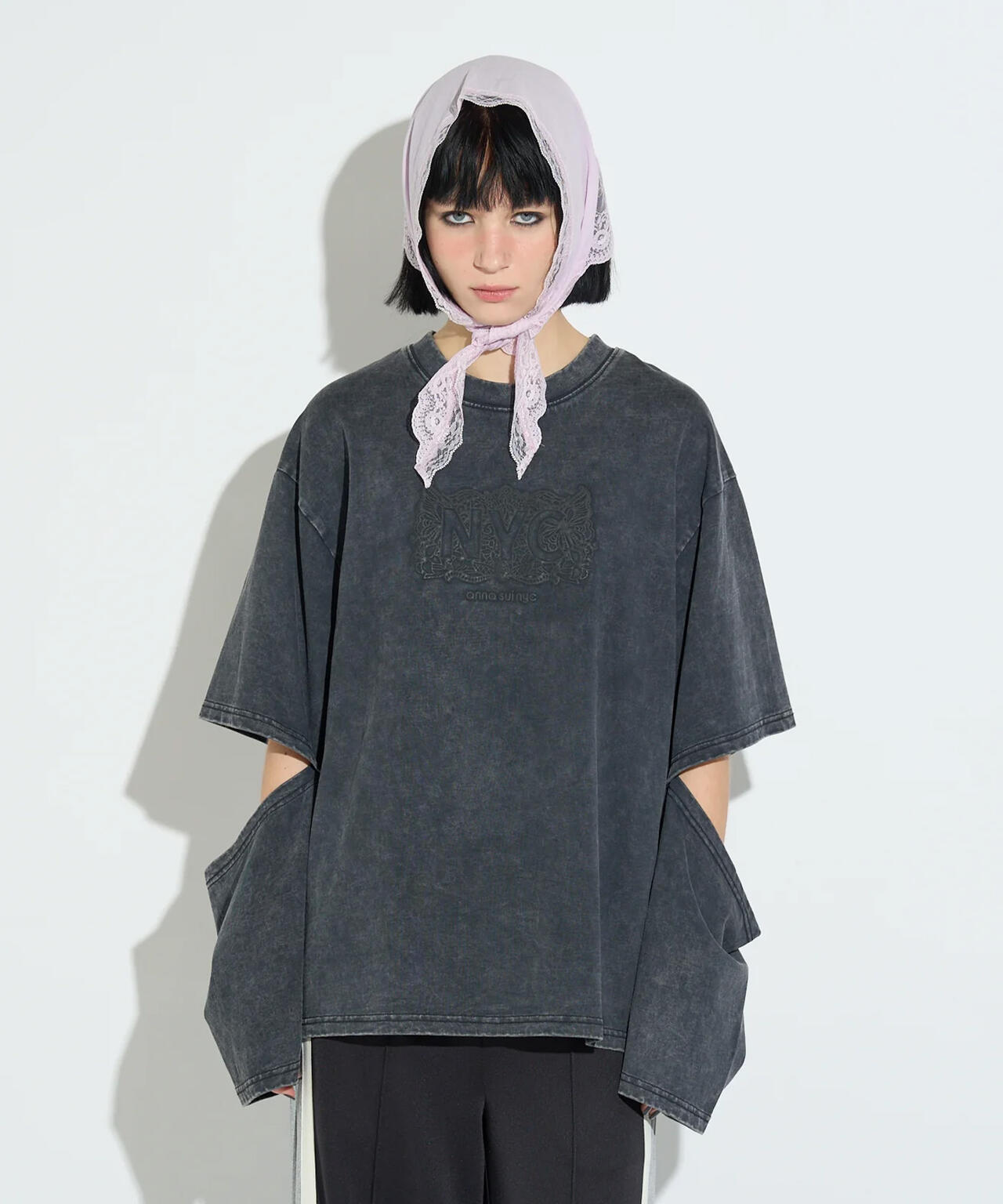 ANNA SUI NYC/アナ スイ エヌワイシー/スリーブスラッシュロングTシャツ