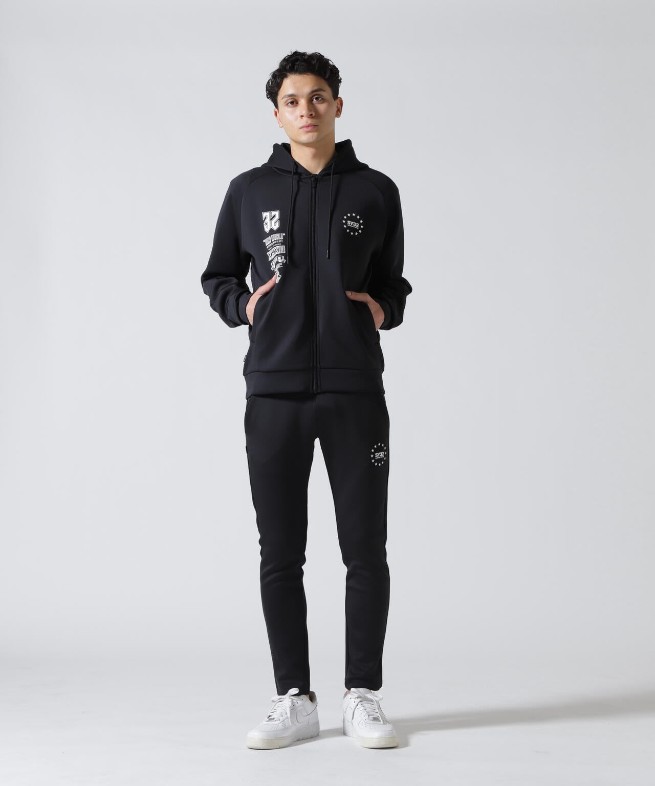 SY32 by SWEET YEARS /エスワイサーティトゥ バイ スィートイヤーズ/DOUBLE KNIT MULTI LOGO ZIP
