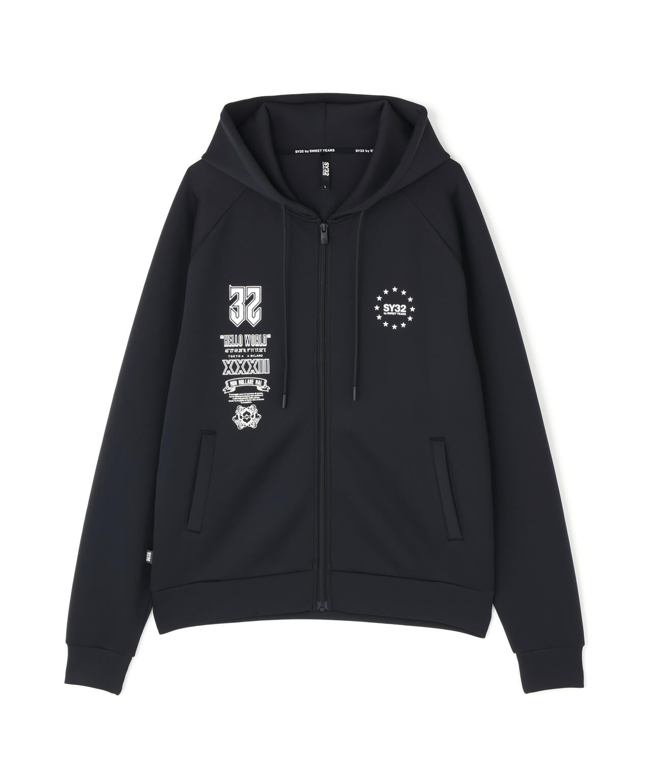 SY32 by SWEET YEARS /エスワイサーティトゥ バイ スィートイヤーズ/DOUBLE KNIT MULTI LOGO ZIP