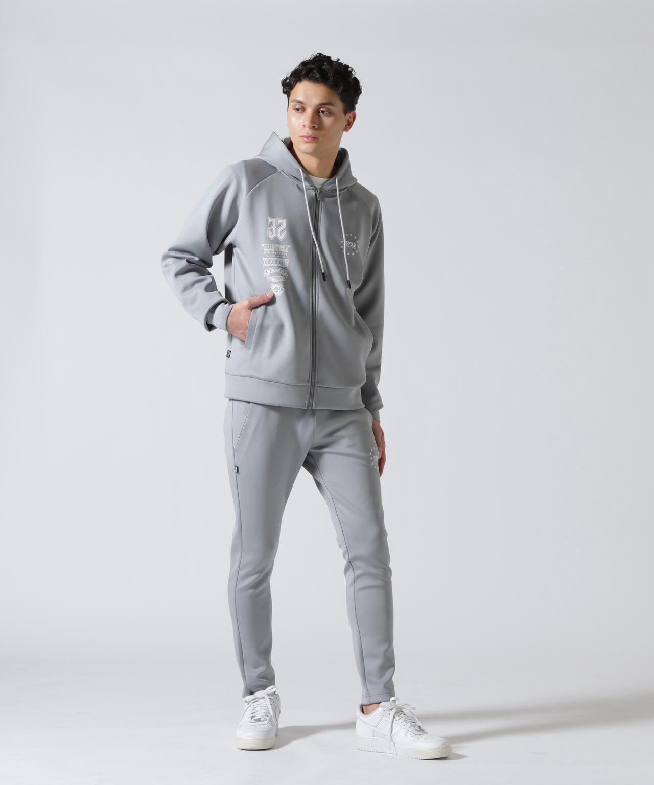 SY32 by SWEET YEARS /エスワイサーティトゥ バイ スィートイヤーズ/DOUBLE KNIT MULTI LOGO ZIP