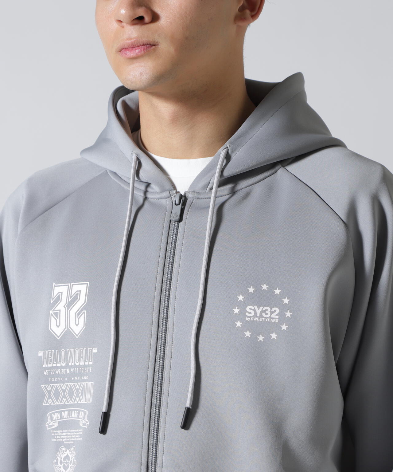 SY32 by SWEET YEARS /エスワイサーティトゥ バイ スィートイヤーズ/DOUBLE KNIT MULTI LOGO ZIP