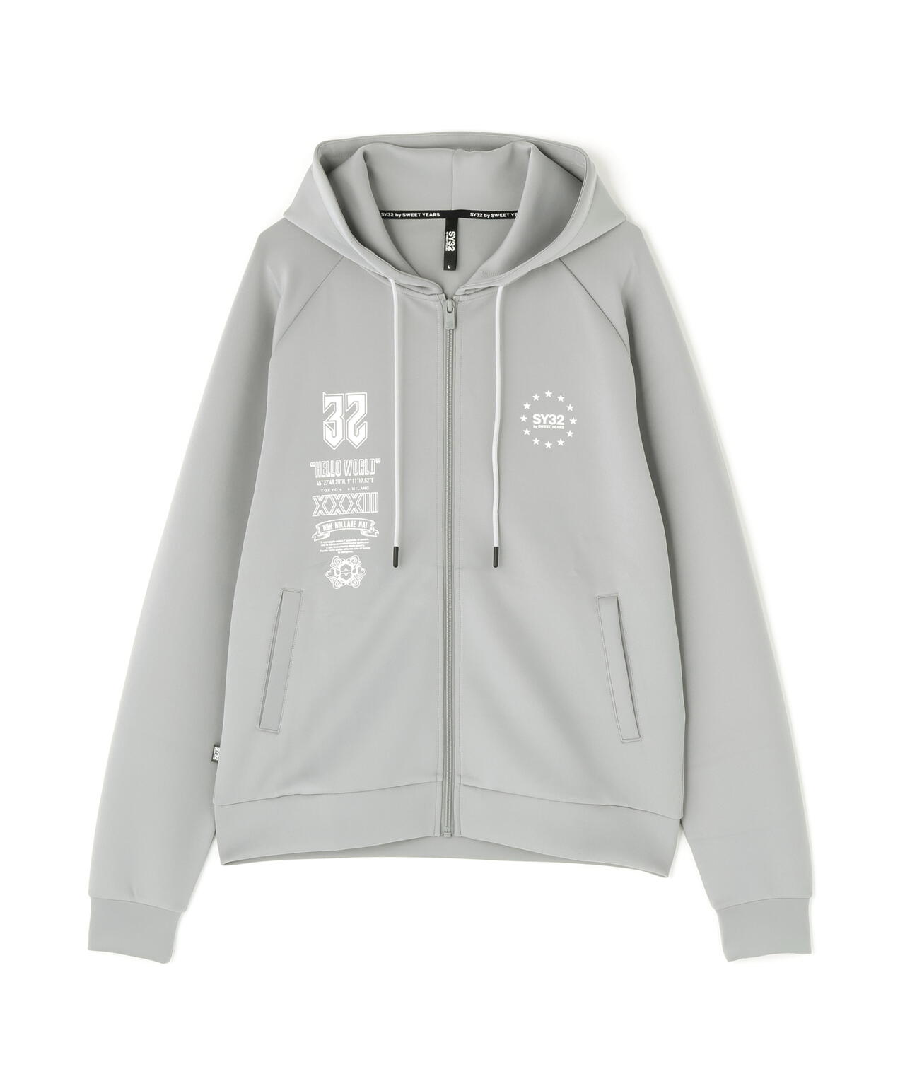 SY32 by SWEET YEARS /エスワイサーティトゥ バイ スィートイヤーズ/DOUBLE KNIT MULTI LOGO ZIP