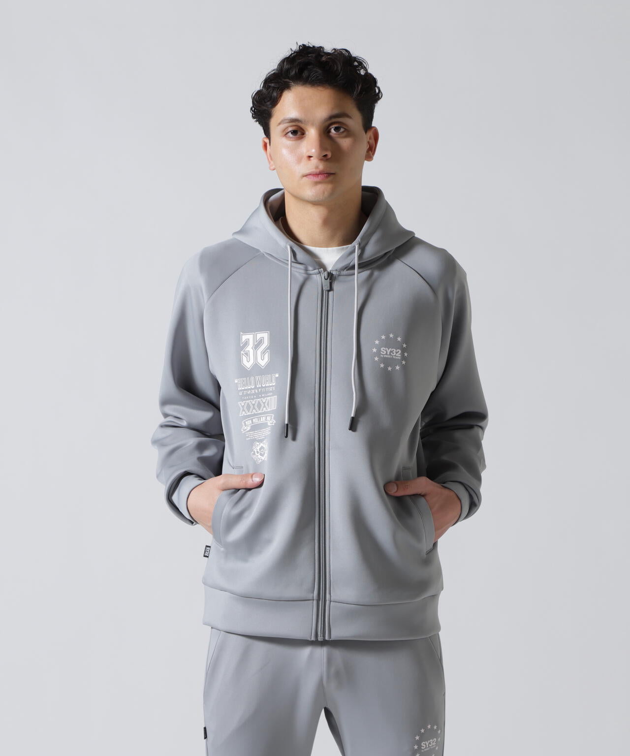 SY32 by SWEET YEARS /エスワイサーティトゥ バイ スィートイヤーズ/DOUBLE KNIT MULTI LOGO ZIP