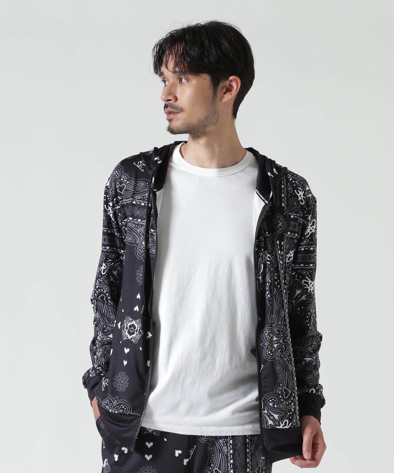 SY32 by SWEET YEARS /RASH GUARD GRAPHIC ZIP HD