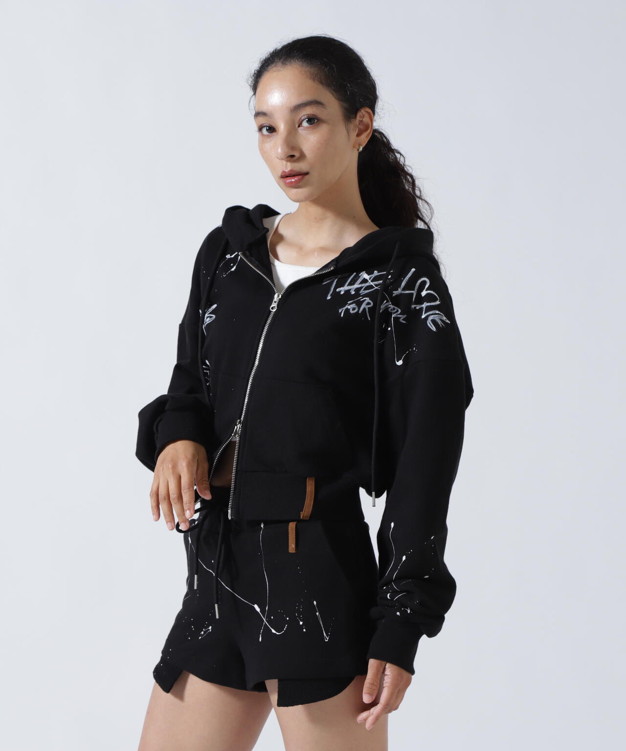 MITSUKI/ミツキ/ペイントフードジップアップパーカー