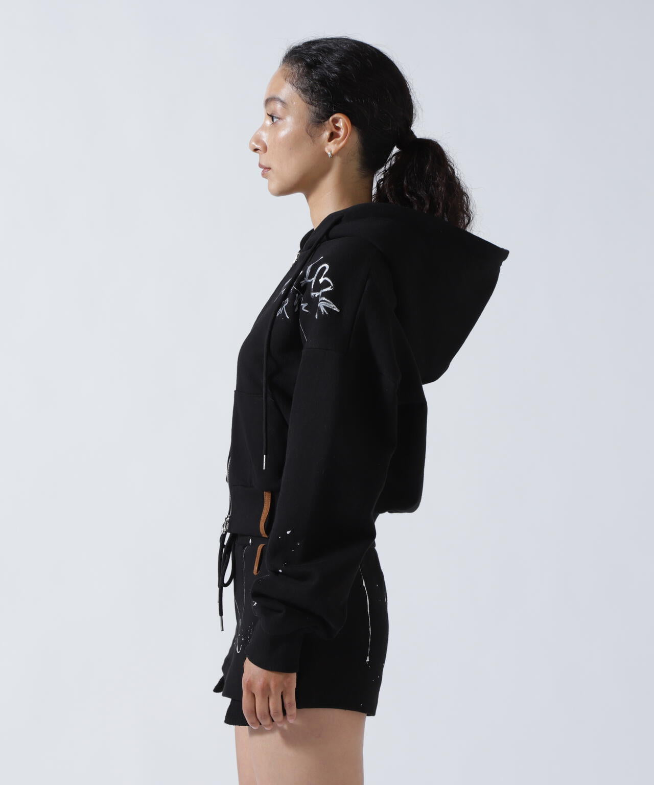 MITSUKI/ミツキ/ペイントフードジップアップパーカー