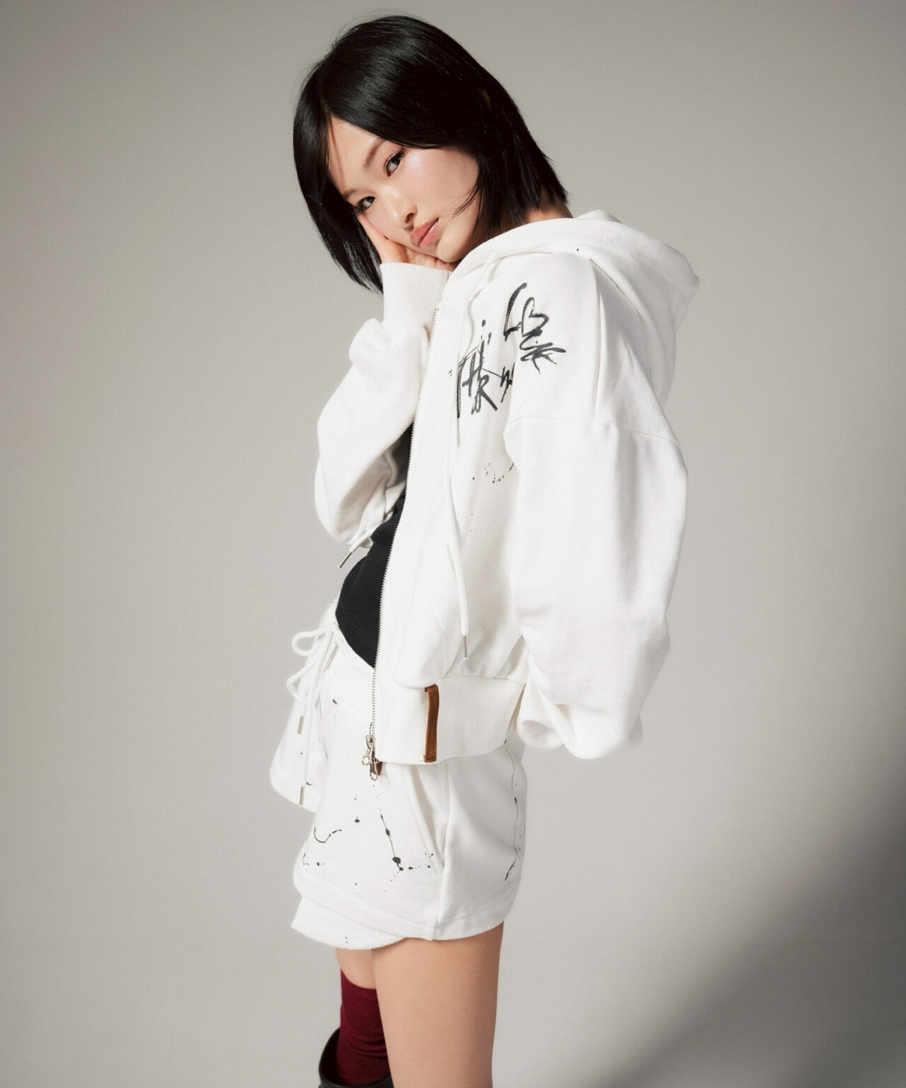 MITSUKI/ミツキ/ペイントフードジップアップパーカー