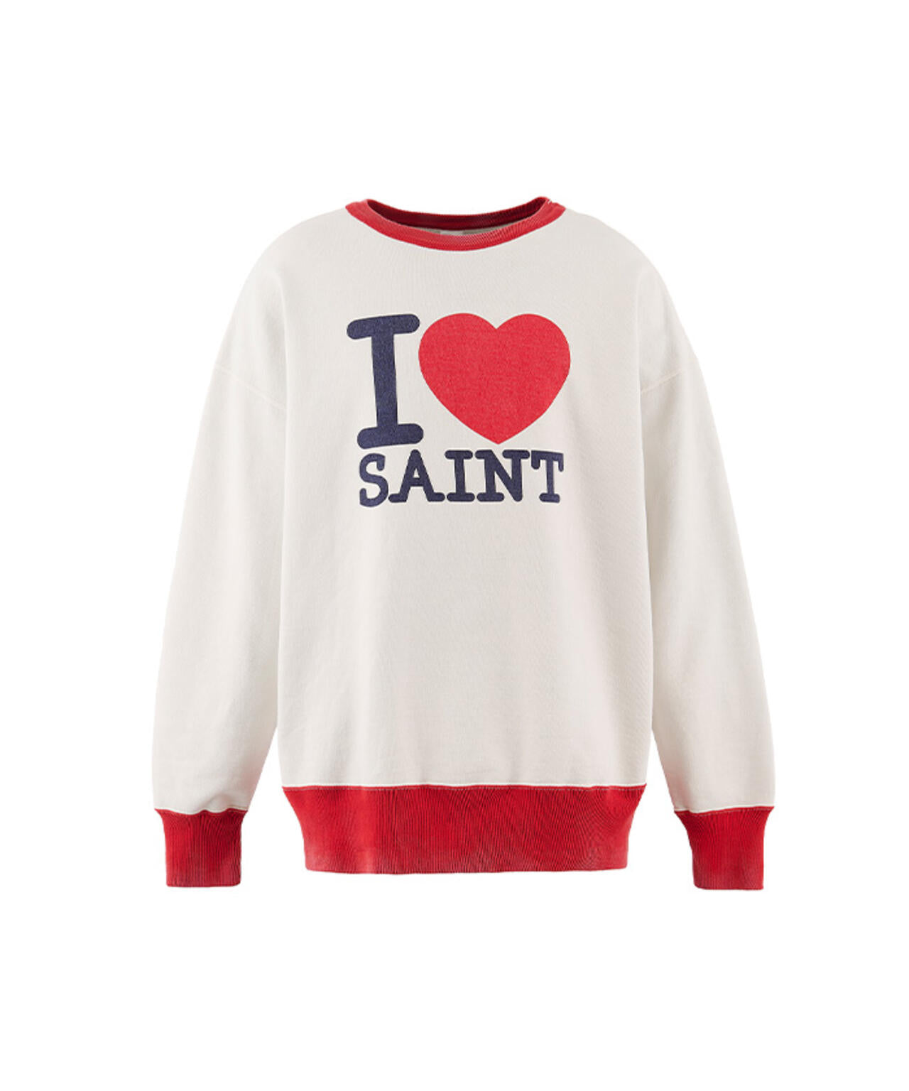 SAINT MICHAEL/セントマイケル/CRW NECK SWT/I LOVE SAINT/WHITE
