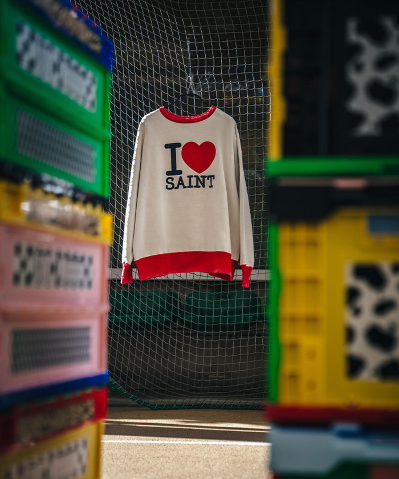 SAINT MICHAEL/セントマイケル/CRW NECK SWT/I LOVE SAINT/WHITE