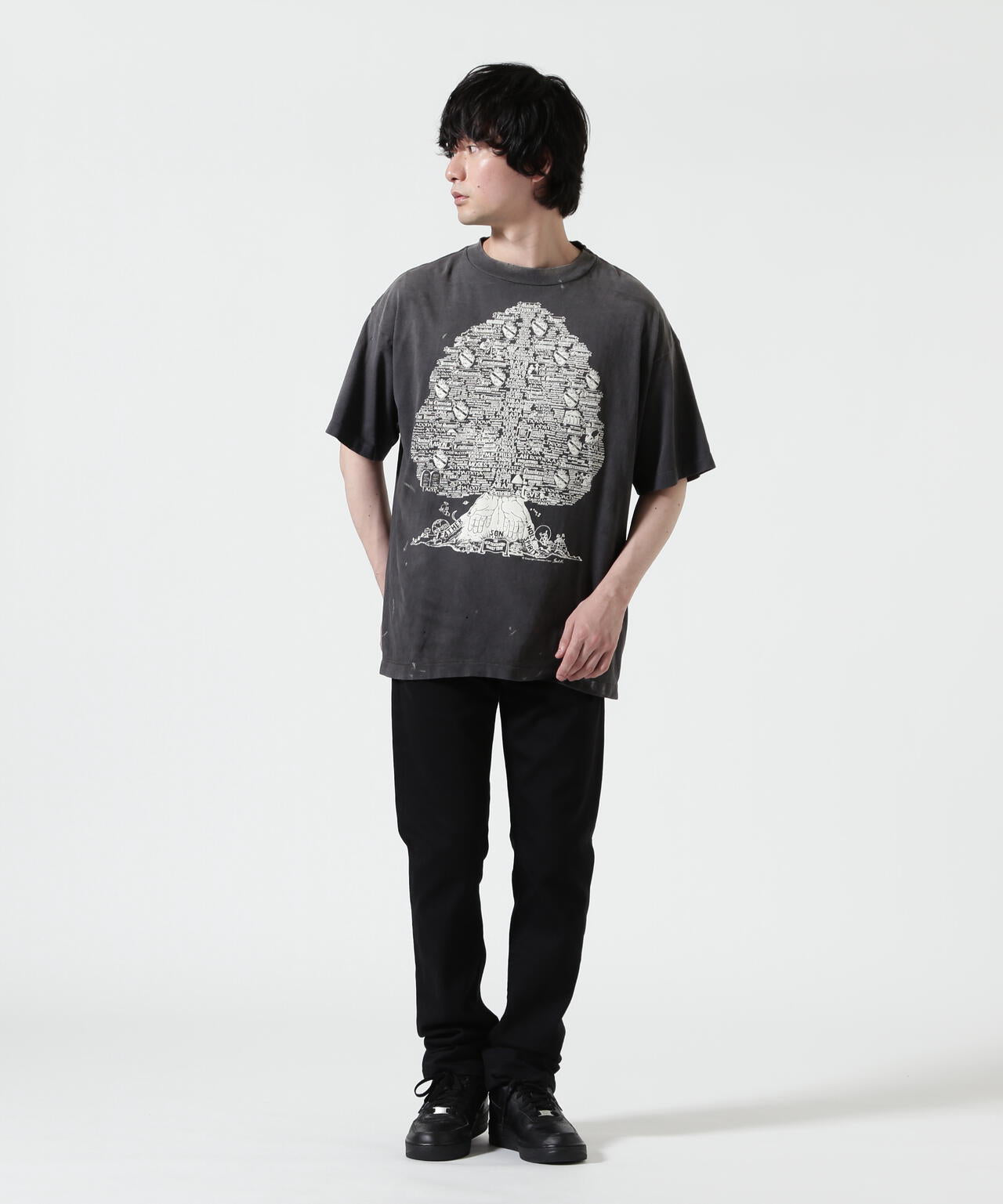 SAINT MICHAEL/セントマイケル/SS T-SHIRT/TREE/BLACK