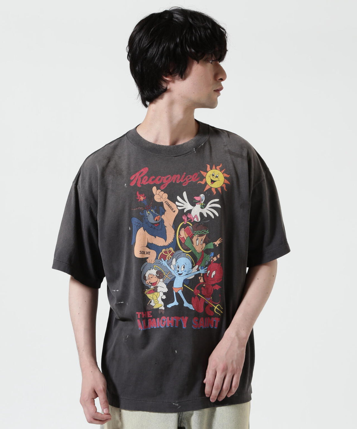 SAINT MICHAEL/セントマイケル/SS T-SHIRT/ALMITHY SAINT/BLACK