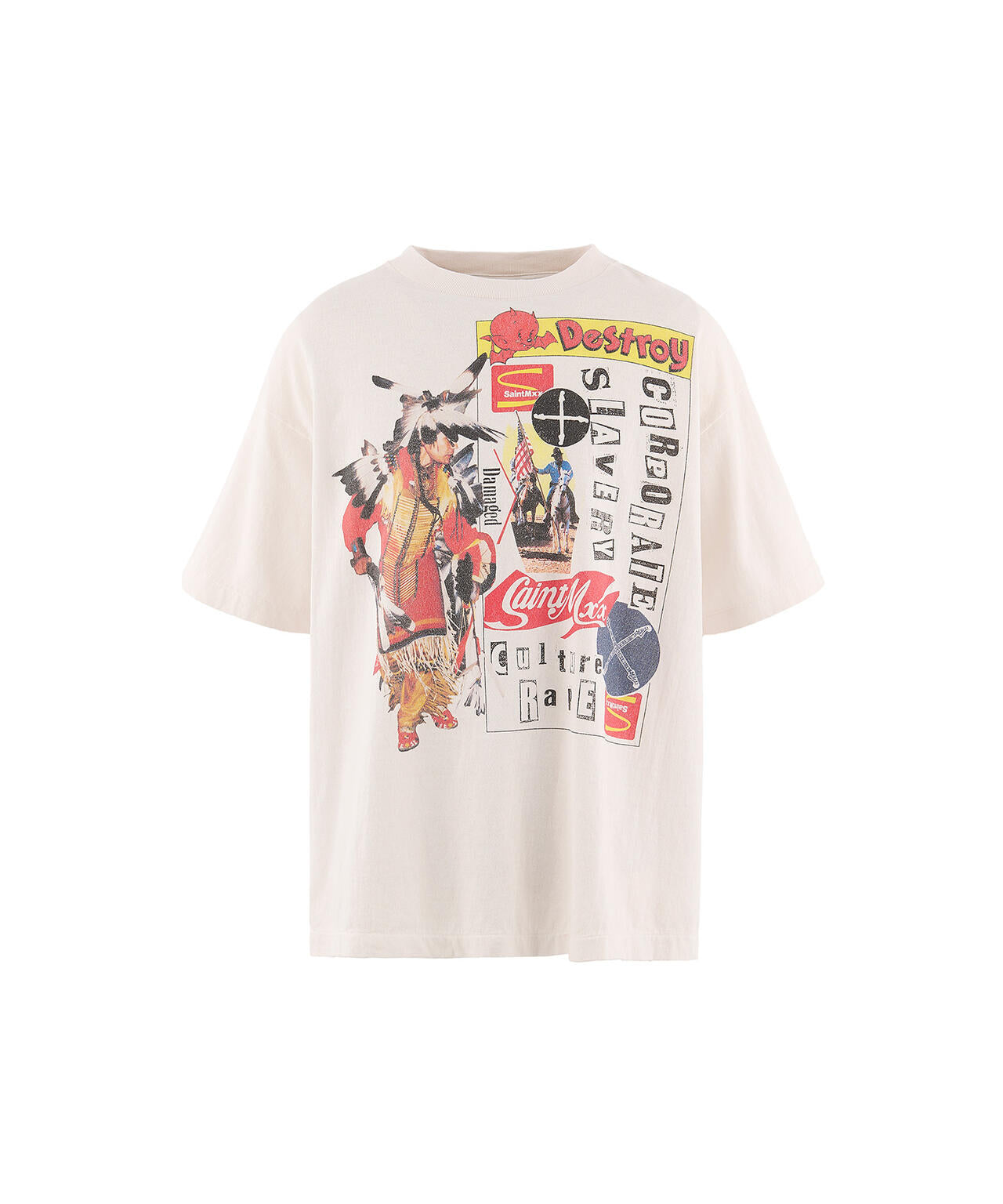 SAINT MICHAEL/セントマイケル/JR_SS T-SHIRT / DESTROY / WHITE