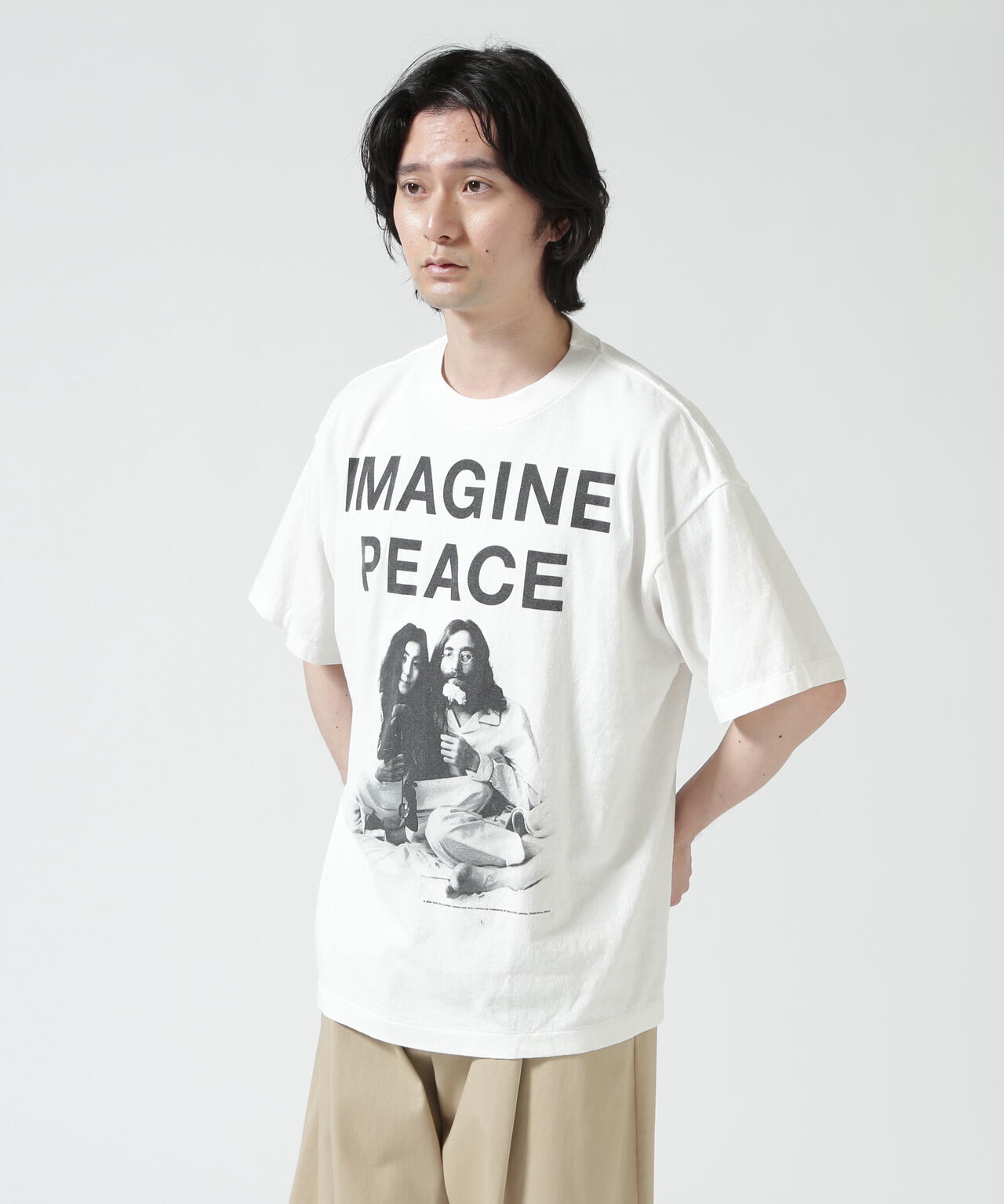SAINT MICHAEL/セントマイケル/JL_SS T-SHIRT / IMAGINE PEACE / WHITE