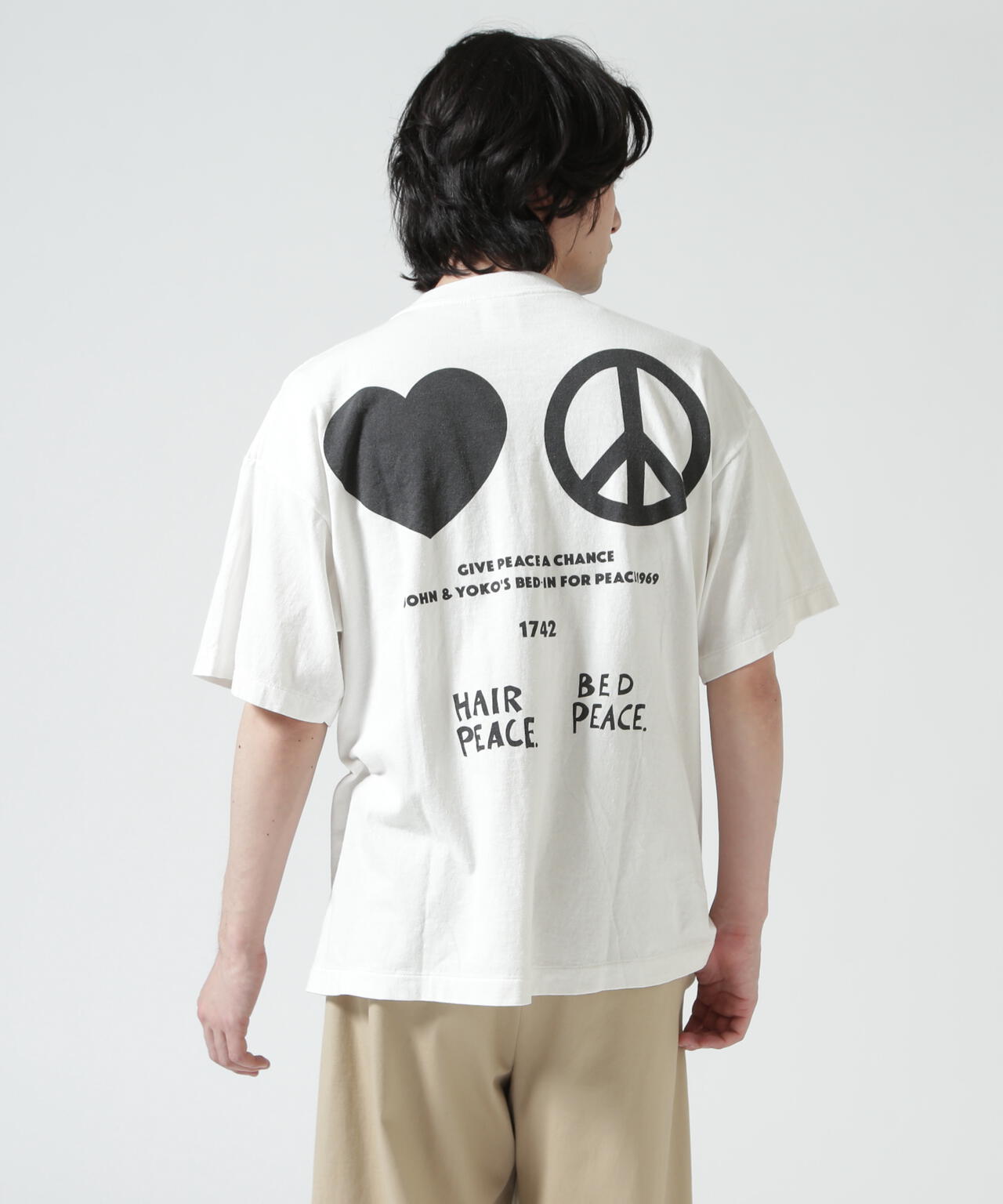 SAINT MICHAEL/セントマイケル/JL_SS T-SHIRT / IMAGINE PEACE / WHITE