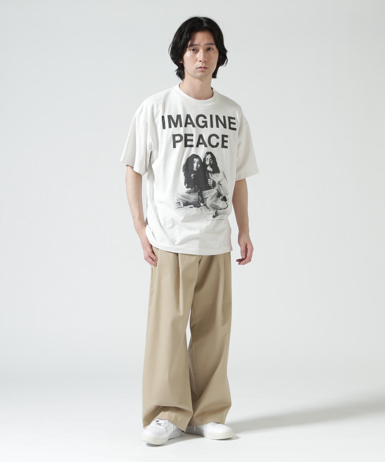 SAINT MICHAEL/セントマイケル/JL_SS T-SHIRT / IMAGINE PEACE / WHITE