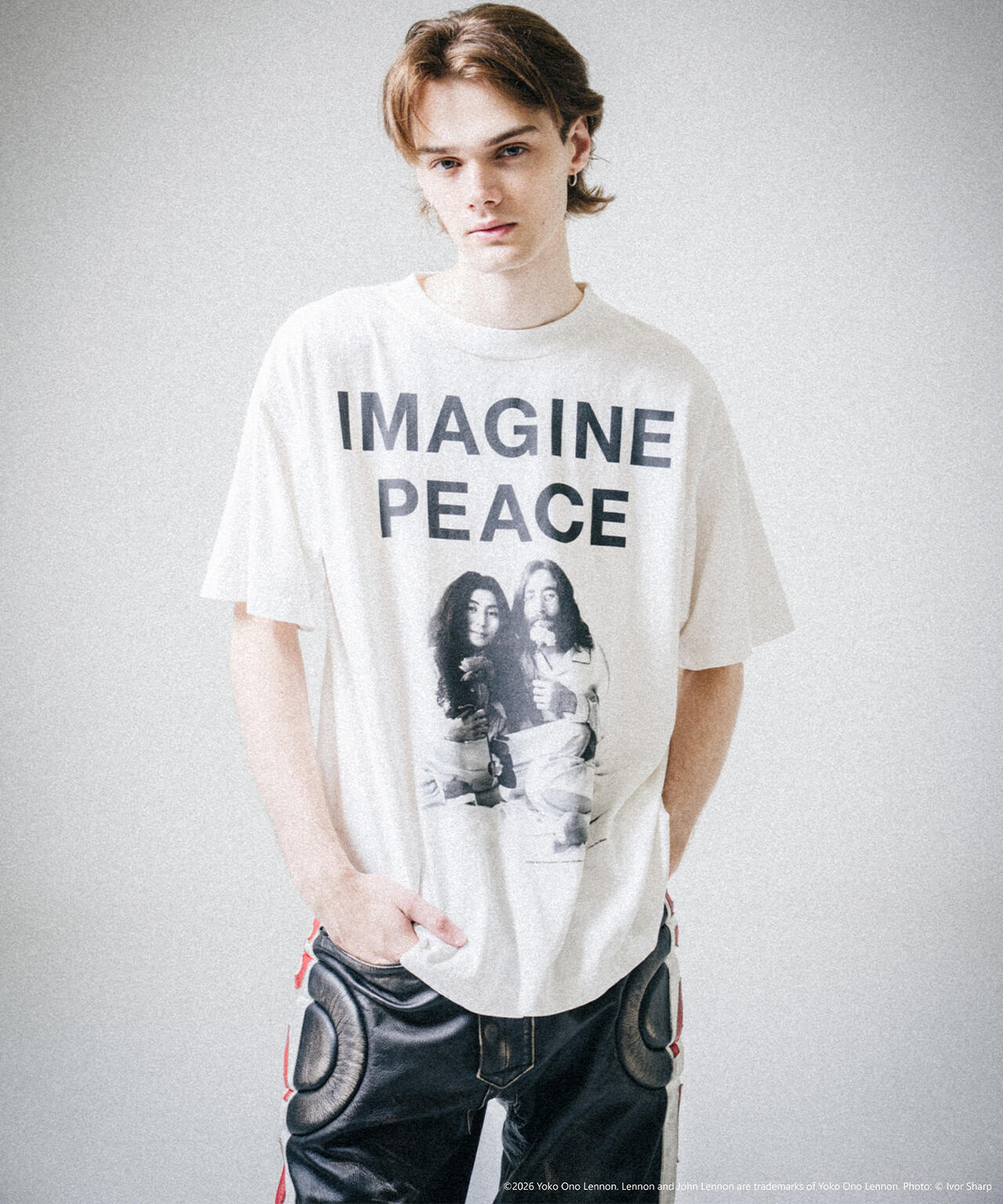 SAINT MICHAEL/セントマイケル/JL_SS T-SHIRT / IMAGINE PEACE / WHITE