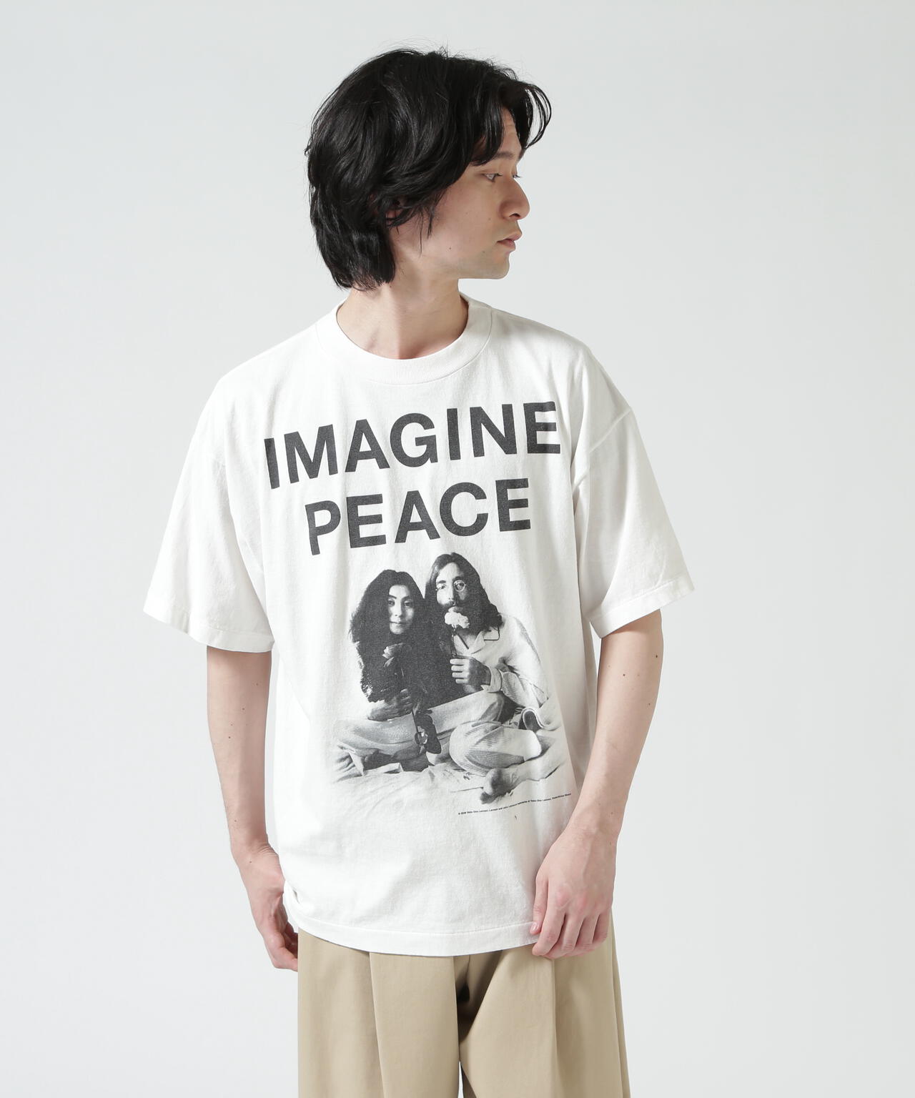 SAINT MICHAEL/セントマイケル/JL_SS T-SHIRT / IMAGINE PEACE / WHITE