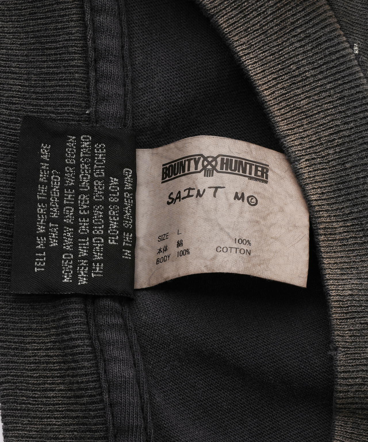 SAINT MICHAEL/セントマイケル/BH_LS T-SHIRT/BONE/BLACK